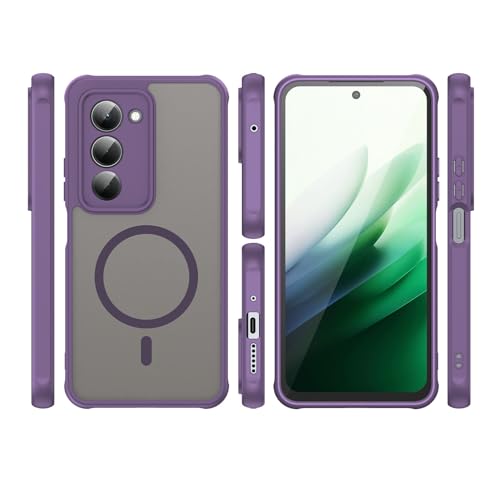 Image of Compatible with REDMI 15 (171mm) Case Cover,Compatible with MagSafe,Anti-Fall,Compatible with Xiaomi Redmi 15 (171mm) 25062RN2DY Cell Protective Phone Case Purple