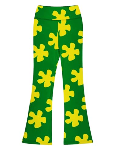 AOBUTE Girls Bell Bottom Pants Tie Dye Print High Waist Flare Leggings 5-14 Years