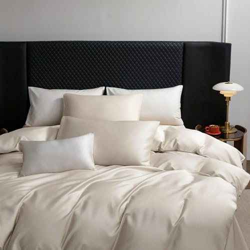 MooMee Queen Duvet Cover Set 100% Extra Long Staple Cotton Cooling Bedding by MooMee - Used condition - Image 3
