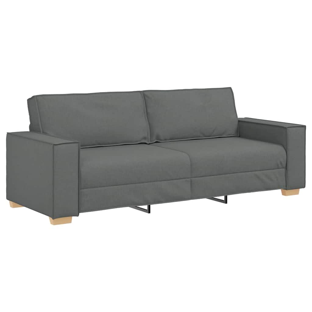 vidaXL Sofá de 3 plazas de Tela Gris Oscuro, 220x78x84 cm