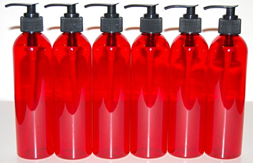 8 oz Oh Scarlet! Set of 6 PET Plastic Bottles - Cranberry Red (Black Twist Pumps) image 2