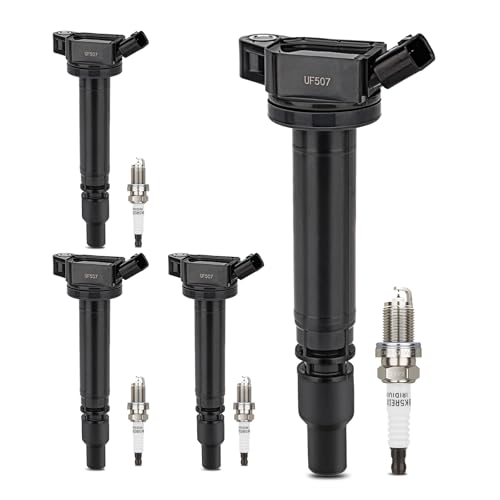 Image of X4XZ UF507 Ignition Coil & 4503 Double Iridium Spark Plug Replaces# UF587 | Fits for 2011-2019 TOYOTA Camry RAV4 Highlander Sienna Venza Tundra /Lexus ES300h NX300h /Scion TC 2.5L L4