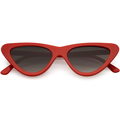 Image of zeroUV Women's Small Thick Neutral Colored Flat Lens Cat Eye Sunglasses 51mm