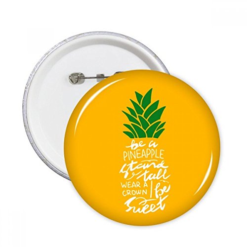 Badge pins Ananas vêtement décoration cadeau bouton rond jaune taille S multicolore