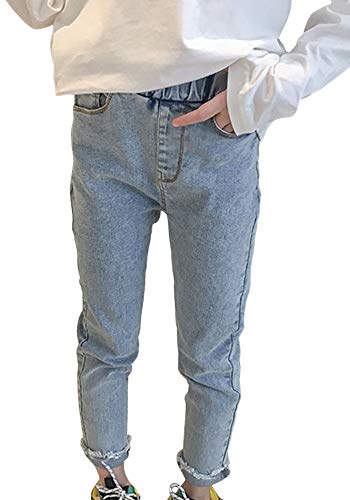 Girls' Fashion Ripped Stretch Waist Skinny Jeans Denim Pants2