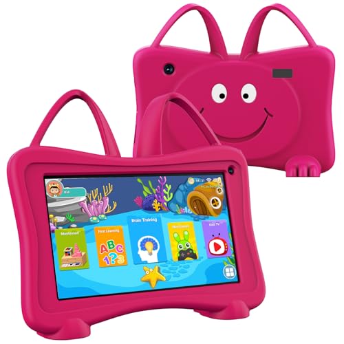 okulaku Tablet Bambini 7 Pollici Tablet Per Bambini 32gb Rom 64gb Espandibile,Tablet Per Bambini 3 A 12 Anni Con Custodia Protettiva Wifi Doppia Fotocamera Controllo Parentale Bambini App