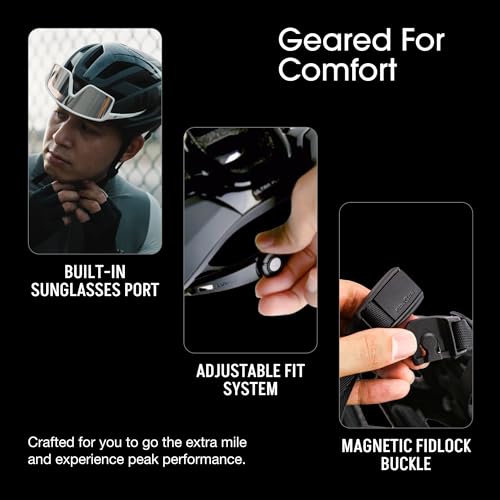 Lumos Ultra Fly Pro - Road Bike Helmet with Light Firefly Compatible | Built-in Sunglasses Port | Custom-Made Fit System for Adult Men & Women | Bicycle Cycling Accessories