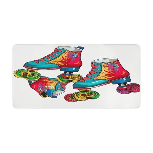 Colorful Roller Skates Desk Pad base goma grande