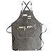 Delantal de lona con correas ajustables para peluquería, cocina, jardinero, cafeshop (gris oscuro)