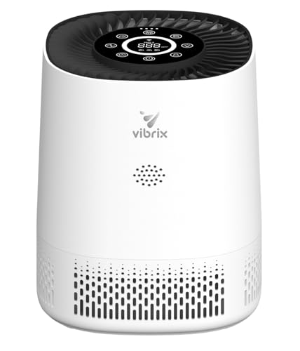Vibrix PureFlow15 Luftreiniger für Allergiker, 6-stufiges mit HEPA H13 & Aktivkohle, entfernt 99,95% Staub, Pollen & Tierhaare, CADR 100 m³/h, leise 25–50 dB, Schlafmodus, App & WLAN, USB-C, CE