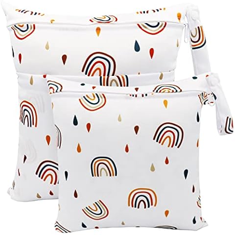 FenFang Windeltasche, 2 Stück Wetbag Organiser Beutel Nasstaschen Wickeltasche Stoffwindeln Taschen mit Wiederverwendbarem Stoff Cover