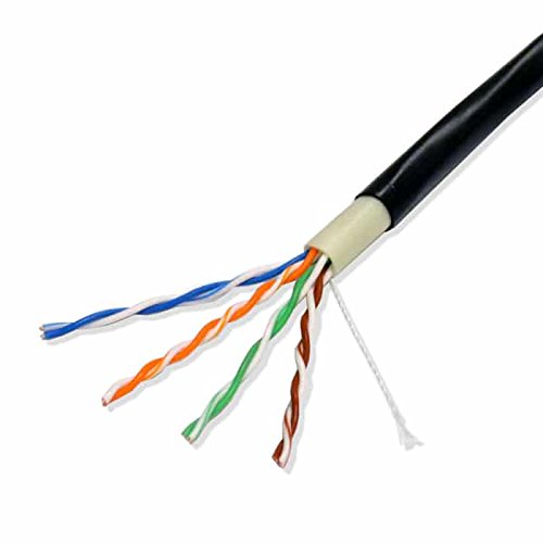 Cable Ethernet Cat5e 1000 ft con doble funda impermeable negro miniatura 2