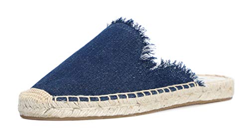 Image of Women's Simple Mule Breathable Flat Espadrilles Shoes, Pure Color Mules