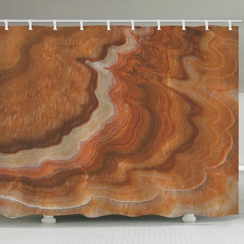 Rideau de douche marron effet marbre en polyester imperméable - 3