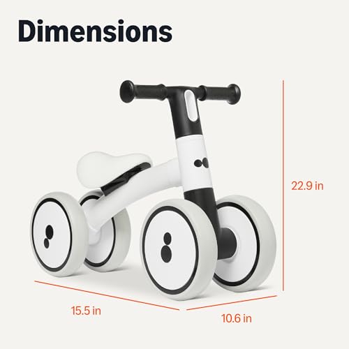 Amazon Basics Balance Bike, 4-Wheel Toddler Bike for Ages 12-24 Months, Sturdy Frame, Scratch Resistant Wheels, Comfortable Seat, Rounded Design, for Learning to Walk and Ride - image 5