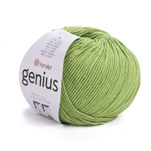 Image of YarnArt Genius Soft Cotton Blend Yarn, 1 Pack (1.76 oz / 174 Yds)