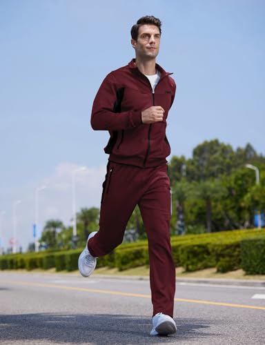 Image of TBMPOY Men's Tracksuit Athletic Sports Casual Full Zip Sweatsuit
