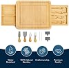 Set de Tabla de Quesos y Cuchillos de Bambú con 2 Cajones Deslizables para Cubiertos | Set de Tablas de Charcutería - Regalos de Cumpleaños para Mujeres, Regalos de Boda para Parejas, Regalos de Baby Shower 4