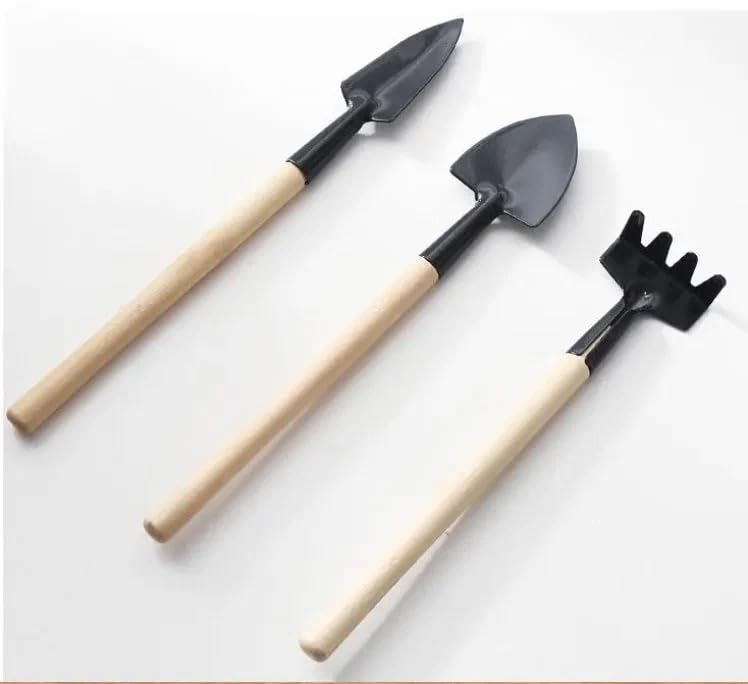 3 Parça Mini Bitki Hobi Seti - Bahçe Saksı Sukulent Bakım Çapa-Tırmık-Kürek eseyNM111