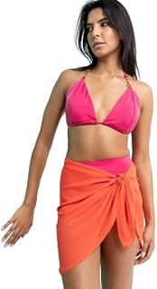 EROTISSCH Women’s Short Sarong Swimwear & Beachwear, Made of Lightweight Polyester Satin Beach Cover-Up with Fringe Detail... Price In India