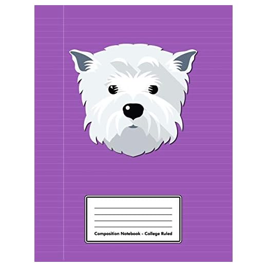Composition Notebook - College Ruled: Purple West Highland White Terrier - 109 pages 8.5"x11" - White Blank Lined Exercise Book - School Subject - ... Adult Teacher Student - Journal - Diary