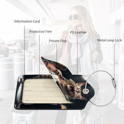 Étiquettes de bagage en cuir et acier de haute qualité pour valises - 3