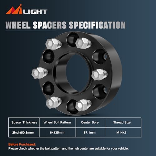 Image of Nilight F150 Wheel Spacers 6x135 for 2004-2014 Ford F150
