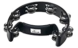 schellenkranz Kunstoffrahmen XDrum Hand Tambourin Halbmond Form (Tambourine, Pecussion, 16 Paar verchromte Schellen, Kunststoff) schwarz