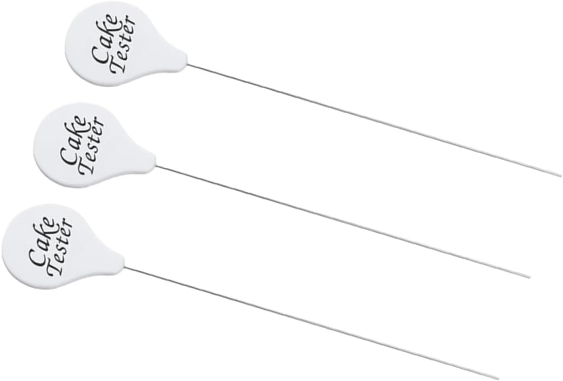 3pcs Stainless Steel Cake Tester Needles with Anti-slip Grip for Baking Cakes Bread Muffins Reusable Cooking Bread Tool for Professional Bakers and Home Use