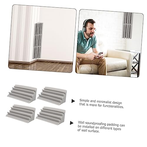 Toyvian 4pcs Paneles para Paredes Acústicas con Trampas de Graves para Esquinas Material Duradero de Esponja Fácil Instalación para KTV, Teatro y Estudios en Casa Gris miniatura 2