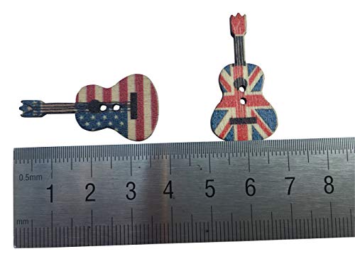 Boutons en bois en forme de guitare pour customiser vos vêtements - 6