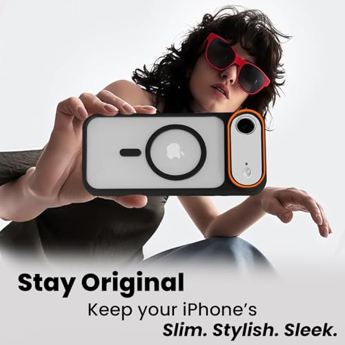 Image of AIBEX Magnetic Compatible Shockproof Case for iPhone 17 Air - Slim Protective Back Cover with Camera Lens Protection, Strong Magnetic Support, Anti-Slip Grip, Military Grade Drop Protection (Black)