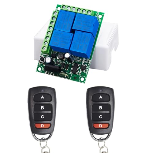 QIACHIP Funkfernbedienung Schalter AC 220V 230V 10A 4 Kanäle...