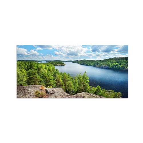 Tableau sur toile nature paysage de forêt décoration murale salon grand format