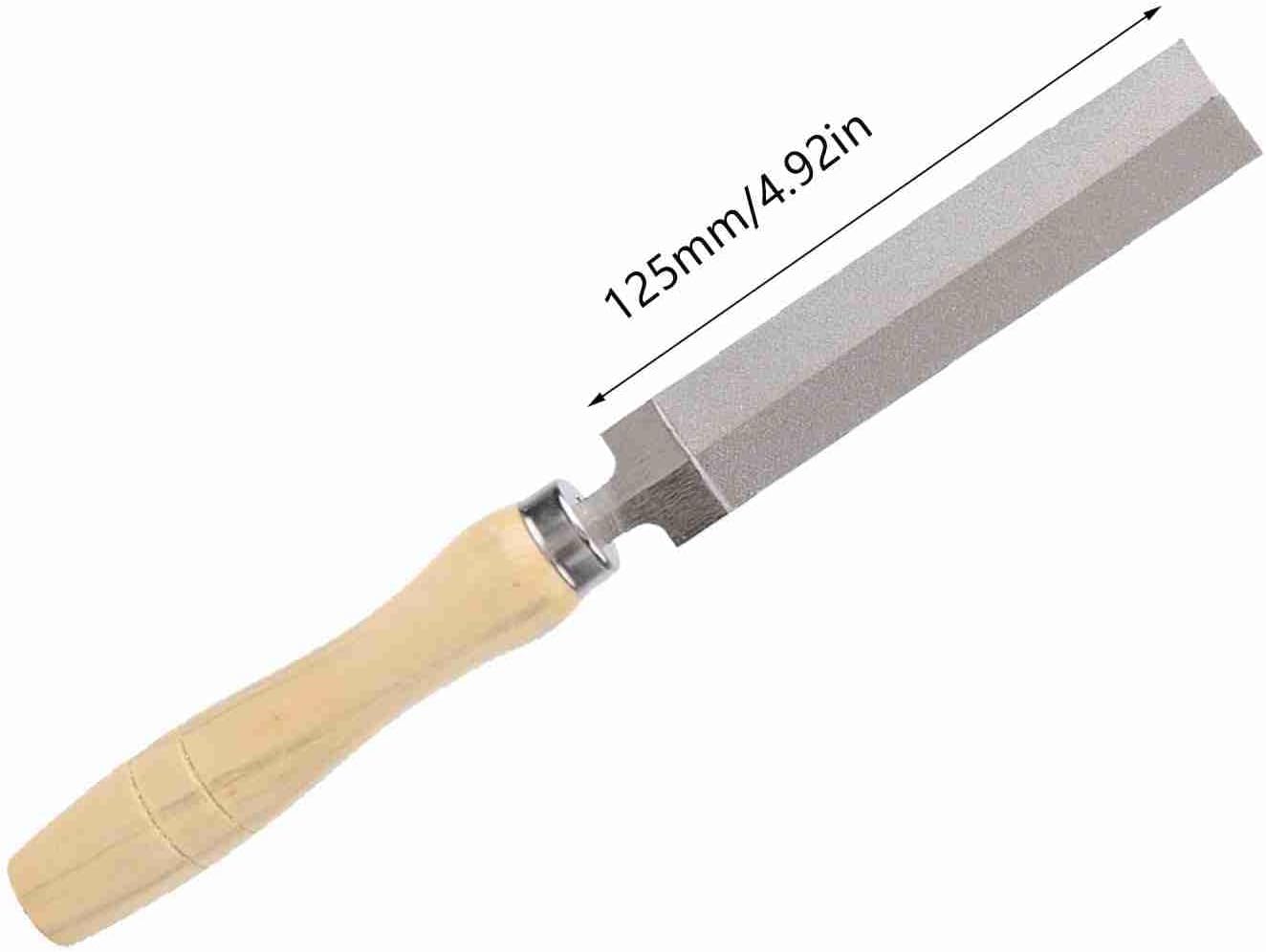 Garosa 5 Inch Rhombic File with Wooden Handle for Woodworking Metal File Grinding Tool Glass Ceramics Metalworking Processing 125mm