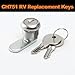 CH751 RV Keys for RV Campers Cabinets Push Locks, Spare Keys Suitable for Camper Door Lock T-Handles Shells Tool Boxes (4 Pack)