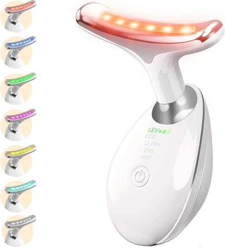 Face Massager Face Sculpting Tool 7-in-1 with Heat & LED Led Face Sculptor with 455C & 3 Modes Face Lifting Device for Neck Jawline Facial Massager for Skin Tightening Anti-Wrinkle