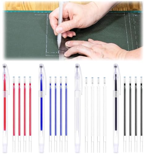 24 pcs Rotulador Textil, Rotuladores Tela, Para Telas En 4 Colores Diferentes, Boli tela borrable plancha, Marcadores de Costura Borrables con Calor, Incluye Bolígrafos Vacíos y Recargas