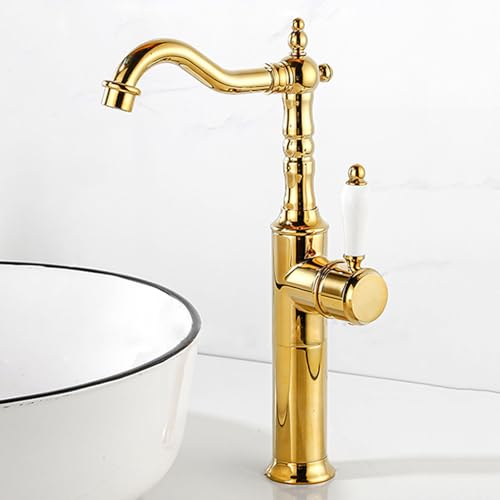 Robinet de lavabo de salle de bain chromé pivotant à 360° HLTYGWX