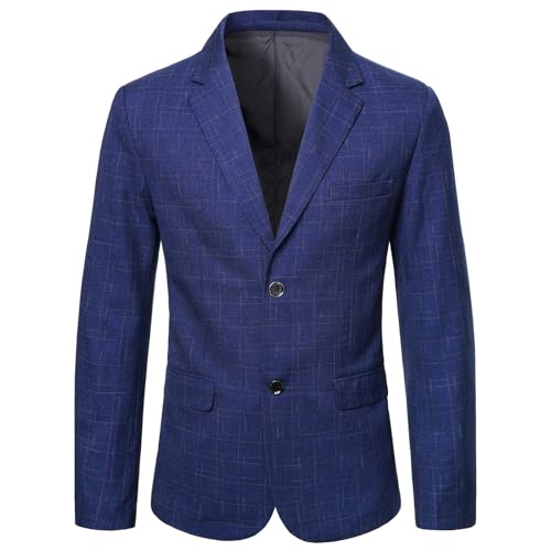 Blazer bleu à carreaux pour homme coupe slim décontractée taille M veste chic