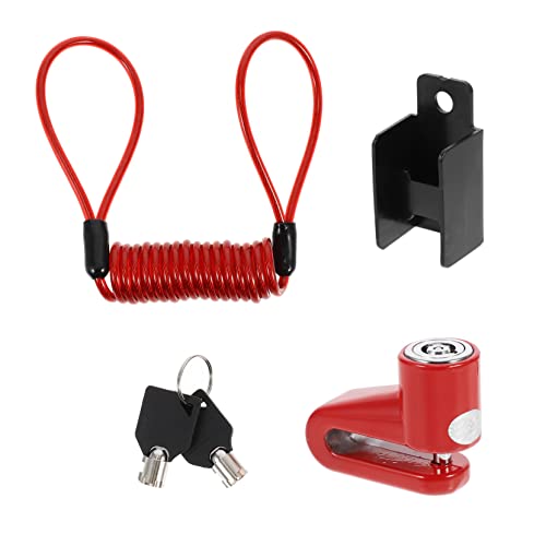2 Sets Motorcycle Lock, Disc Brake Lock Alarm, Anti-Theft Security Lock Waterproof with Reminder Cable for Bike Motorbike Electric Scooter