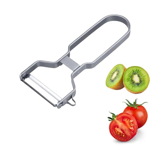 Westmark Éplucheur Économe avec lame Doublement dentelée - Idéal pour Peler les Tomates, Kiwis, Mangues, Poivrons et Plus encore, Adapté aux Utilisateurs Droitiers et Gauchers - Acier Inoxydable