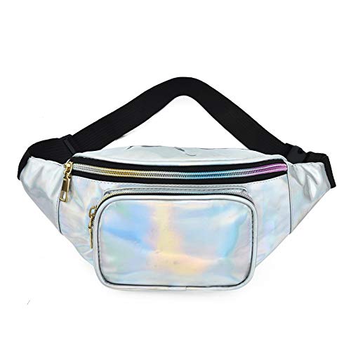 YUNHE Waist Bag Holographic Fanny Pack with PU Leather