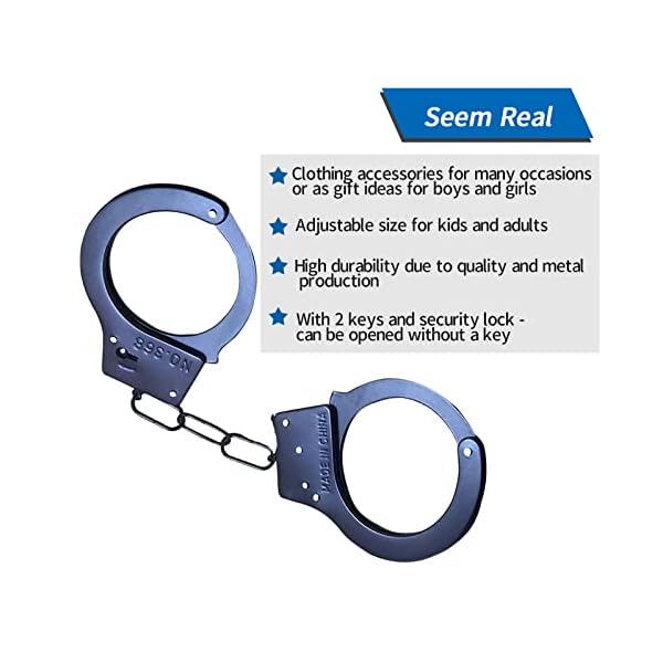 Handschellen Kinder 2pcs Handschelle Polizei Spielzeug Handschellen Kinder Metall Kinderhandschelle mit 4… – Bild 4
