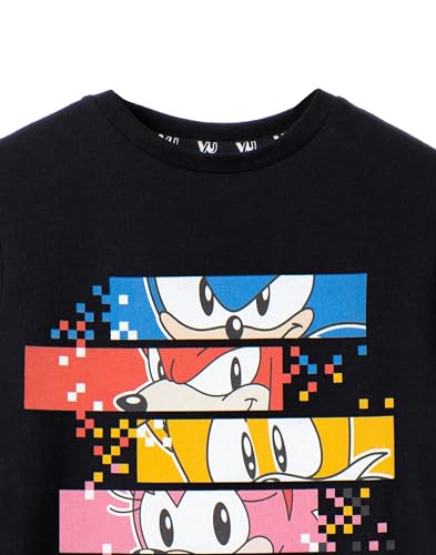 Sonic The Hedgehog Black Boys T-Shirt | Pixels Character Print Design | Authentic Sonic Merchandise for Gaming Enthusiasts4