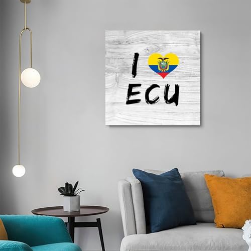 Cuadro de pared I Love Ecuador para transformar el ambiente de tu dormitorio y baño con estilo 5
