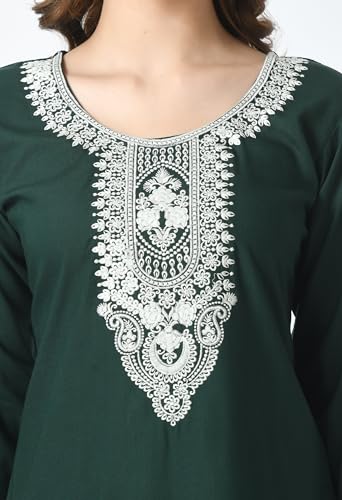 Image of LIBOZA Short Kurti for Women - Lakhnowi Chikankari Embroidered Ladies Kurta, Stylish Girls Top, Ethnic Half Kurtas, Tunic Design Woman Kurtis