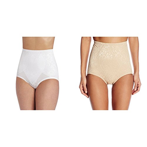 Maidenform Flexees Women's 2 Pack Shapewear Brief Firm Control, White/Body Beige, Small