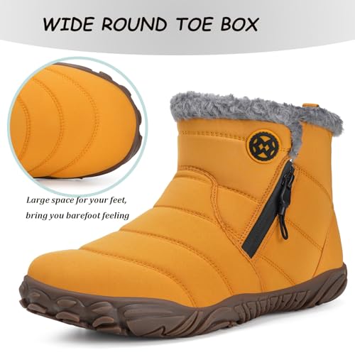 Miniatura 4 de Gaatpot Botas Mujer Invierno Barefoot Botines De Nieve Hombre Cálido Forradas Zapatos Outdoor Calzado Minimalistas Antideslizante Comodo Amarillo 41