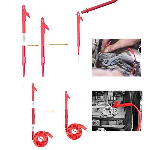 Testeronics 54-In-1 Multimeter Test Probe And Test Lead Kit For Electronic Specialties Automotive| Heavy Duty Puncture Probe Wire-Piercing Test Clips | Multi-Type Back Probe Set | Alligator Clips #TOP4